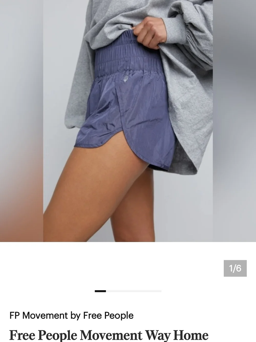 Free People Movement Way Home High-Waist Navy Shorts